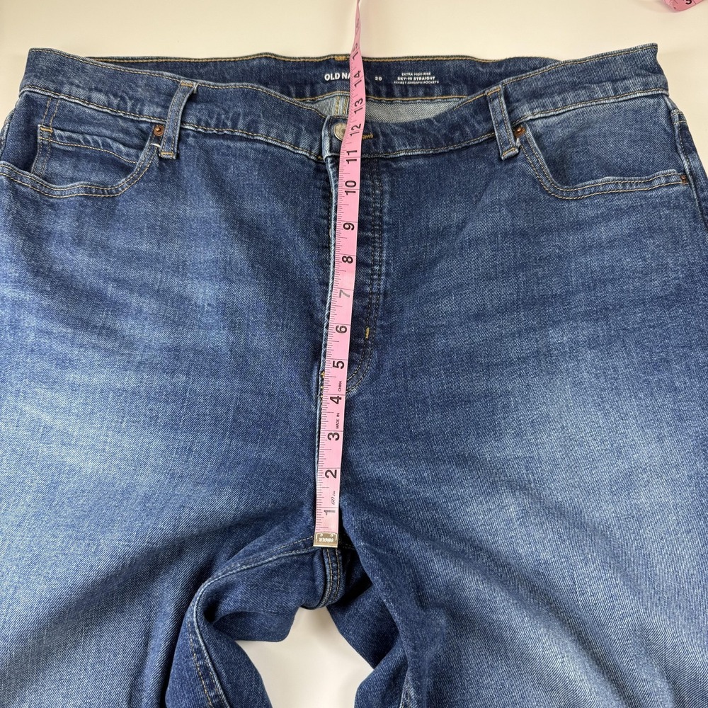 Old Navy Jeans Womens 20 Extra High Rise Sky-Hi Straight Secret Smooth Pockets - Picture 7 of 9